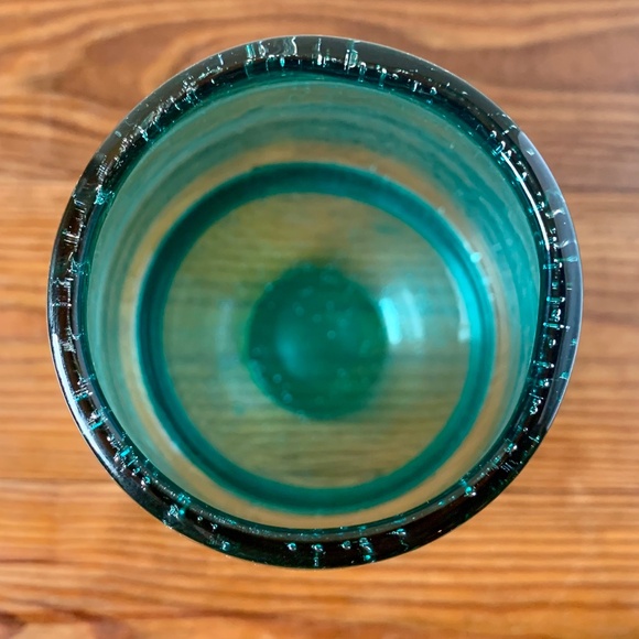 Dara International -- Italian Handblown Blue Glass Vase w/ Brass Band -- 13" - Picture 13 of 15